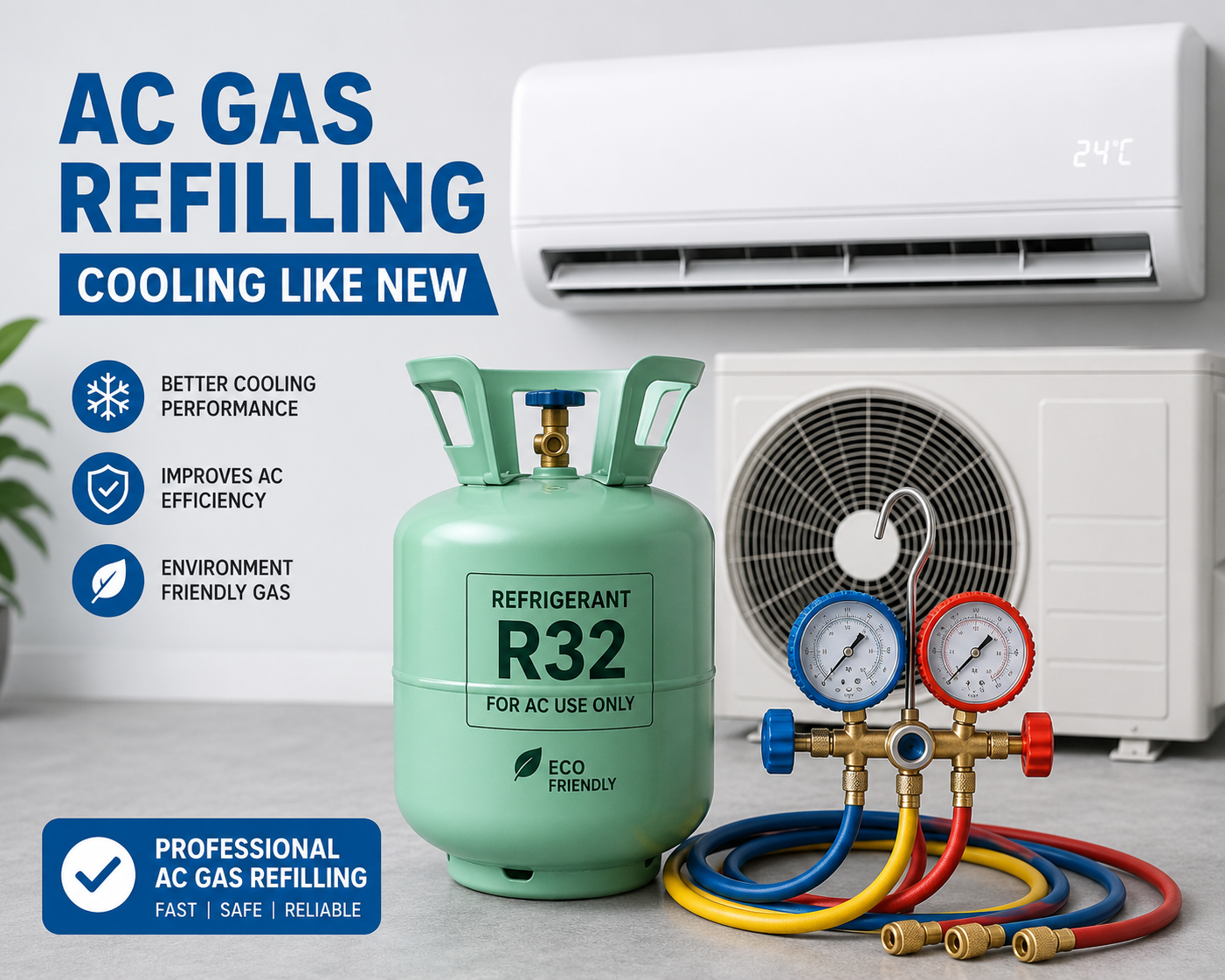 AC Gas Refilling and Top-up Services in Nikol, Ahmedabad